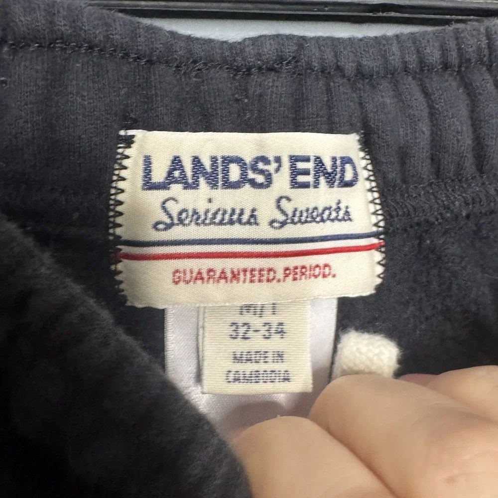 LANDS' END MEN'S‎ SERIOUS SWEATS  SWEATPANTS Navy Blue